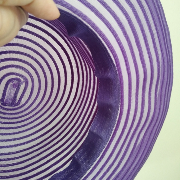 🦋🦋 Vintage purple sun hat beach hat garden party - Picture 5 of 8